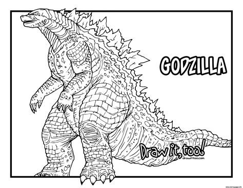 2 Godzilla Coloring Pages to Print Worksheet 001 6F7D3B Godzilla ...