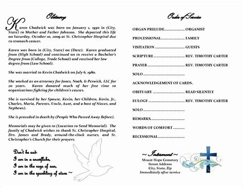 Free Printable Obituary Template