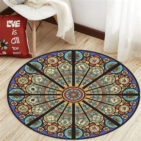 LYUMO Chair Mat,Non-slip Round Mat Sitting Pad Area Rugs Washable Rug Rotray Chair Mat Bedroom ...