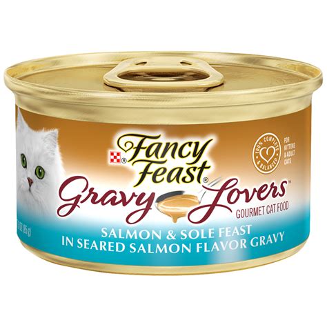 (24 Pack) Fancy Feast Gravy Wet Cat Food, Gravy Lovers Salmon & Sole Feast in Seared Salmon ...