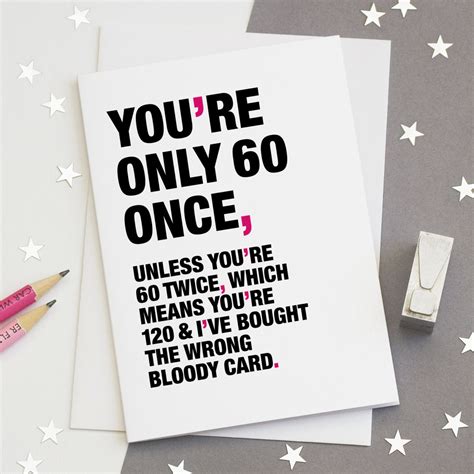 60th Birthday Card Funny 60th Card Sarcastic 60th Card Happy Birthday Card Funny 60th Card You ...