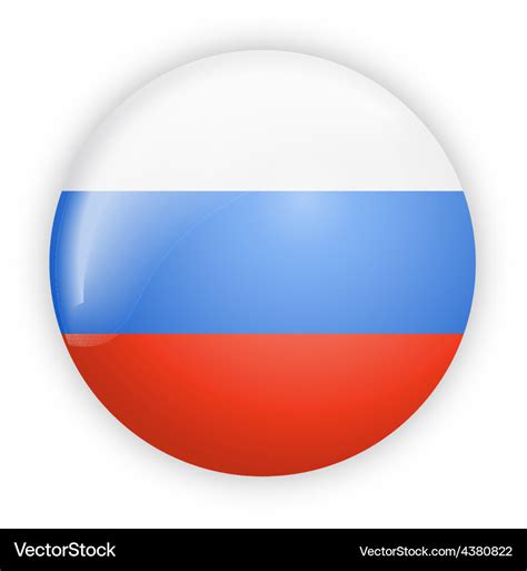 Russian flag button Royalty Free Vector Image - VectorStock