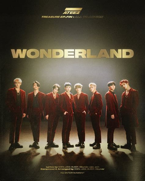 ATEEZ suit up in velvet in a performance teaser poster for comeback title track 'Wonderland ...