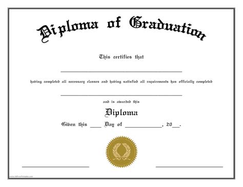 Diploma of Graduation Certificate Template Download Fillable PDF | Templateroller