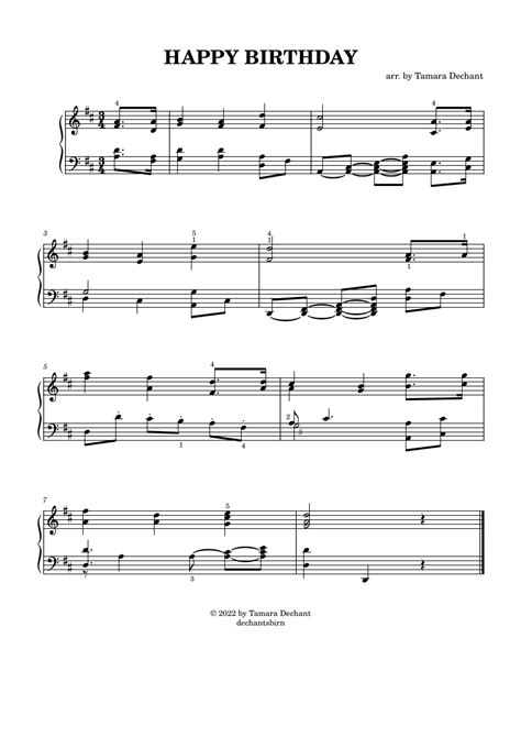 Happy Birthday - Piano Intermediate Music Sheet (free PDF!)