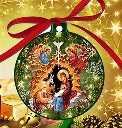 OrnaNatPB - Orthodox Christmas Ornament Nativity Bulb | Christmas ornaments, Christmas ...