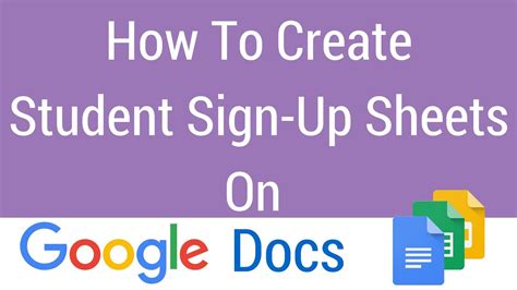 How To Create A Student Sign-Up Sheet on Google Docs - YouTube