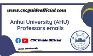 Anhui University (Ahu) department with faculty emails || Anhui CSC Guide Officials – CSC Guide ...