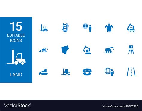 15 land icons Royalty Free Vector Image - VectorStock