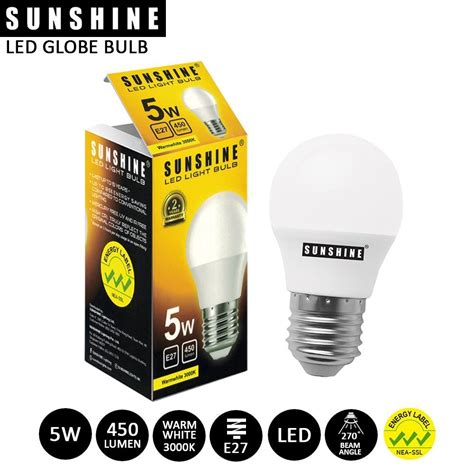 SUNSHINE 5W E27 LED Bulb | WARM WHITE - Zener DIY Online