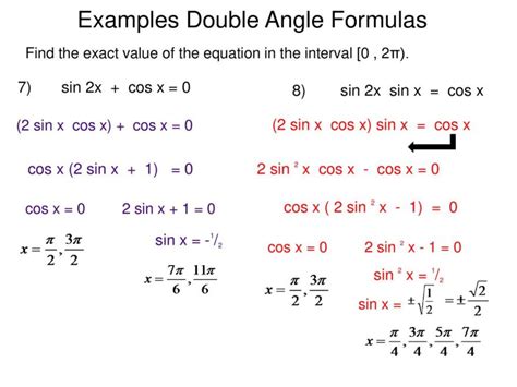 Double Angle Trig Identities - With Formulas and Examples