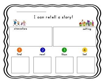 Story Retell Graphic Organizer by KG Mama | Teachers Pay Teachers