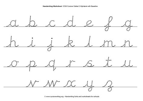 Cursive Small Letters Tracing Worksheets - Dot to Dot Name Tracing Website