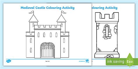 Medieval Castle Drawings: Colouring Activity for Children