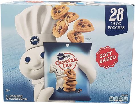 Amazon.com: Pillsbury Mini Chocolate Chip Cookies 28 X 1.5 Oz Net Wt (42 Oz), : Grocery ...