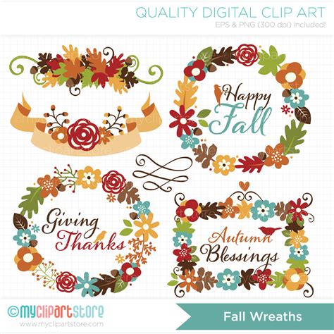 Fall Wreaths Cliparts: Add a Touch of Seasonal Charm to Your Designs