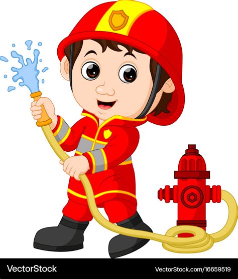 Firefighter cartoon Royalty Free Vector Image - VectorStock