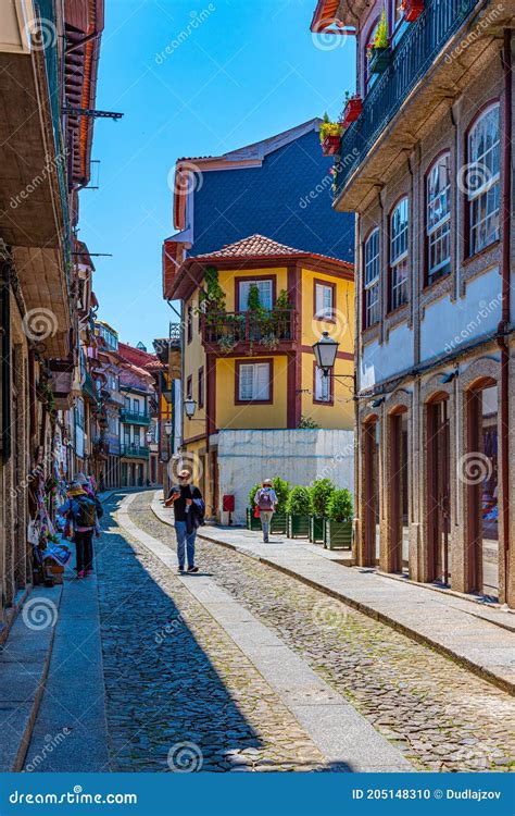 GUIMARAES, PORTUGAL, MAY 22, 2019: View of a Narrow Street in the Old ...