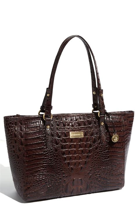 Brahmin Melbourne - Medium Arno Croc Embossed Tote in Brown (truffle) | Lyst