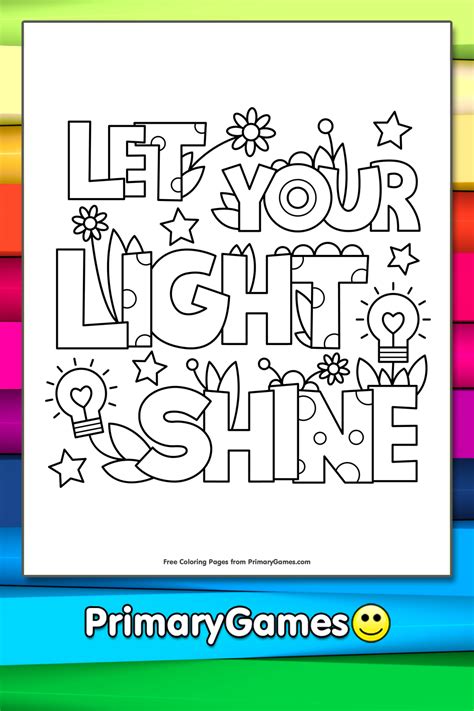 Let Your Light Shine Coloring Page