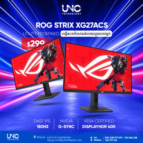 Asus Rog Strix xg27acs Price $299.00 in Mittakpheap, Cambodia - Unicorn technology Center ...