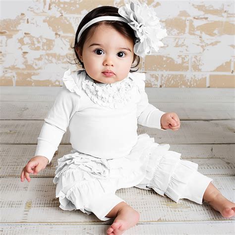 Lemon Loves Layette Ella White Ruffled Pants