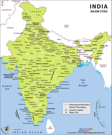 Major Cities in India | India City Map | India map, India world map, Map