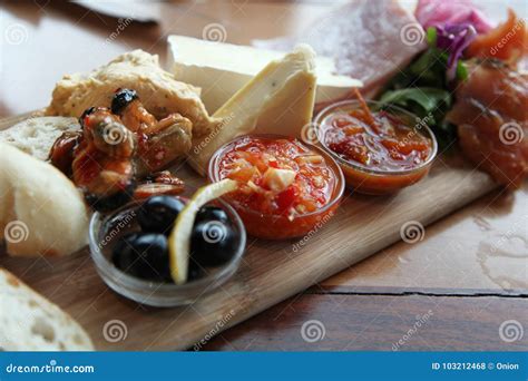 Tasting Platter with Different Food Items Stock Photo - Image of condiments, large: 103212468