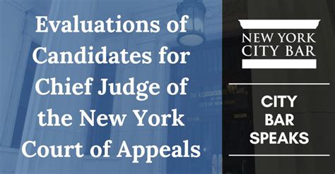 Evaluations of Candidates for Chief Judge of the New York Court of ...