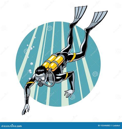 Wetsuit With Mask And Scuba Diving Vector Illustration | CartoonDealer ...