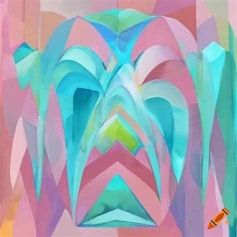 Pastel-colored abstract art deco painting on Craiyon