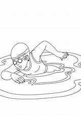 People Swimming Coloring Pages sketch template