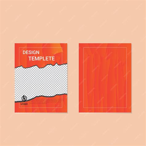 Premium Vector | Vector template for abstract book cover design with orange texture.