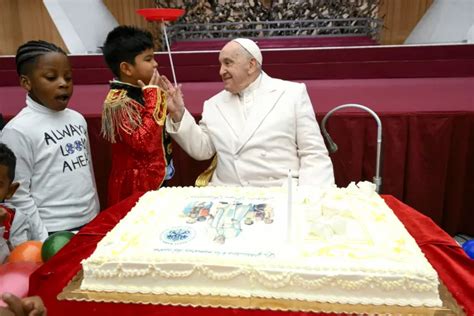 Pope Francis celebrates 87th birthday with children who receive aid from Vatican clinic ...