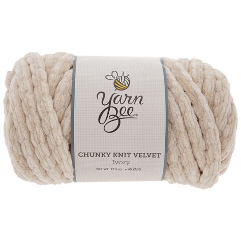 Ivory Yarn Bee Chunky Knit Velvet Yarn | Hobby Lobby | 1837368