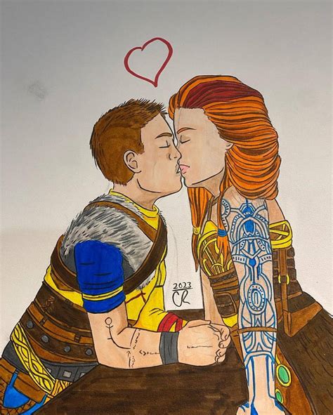 Atreus and Thrud kiss by Codyryanart on DeviantArt