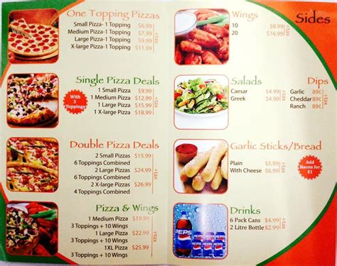 Menu at Grafton Pizza restaurant, Grafton