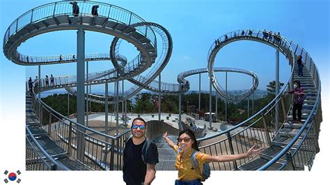 WALKABLE ROLLER COASTER - Space Walk Art Installation in South Korea (Pohang) 360 Virtual Tour ...