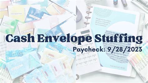 Cash Envelope Stuffing | Paycheck: 9/28/23 | Budget by Paycheck Workbook | The Budget Mom - YouTube