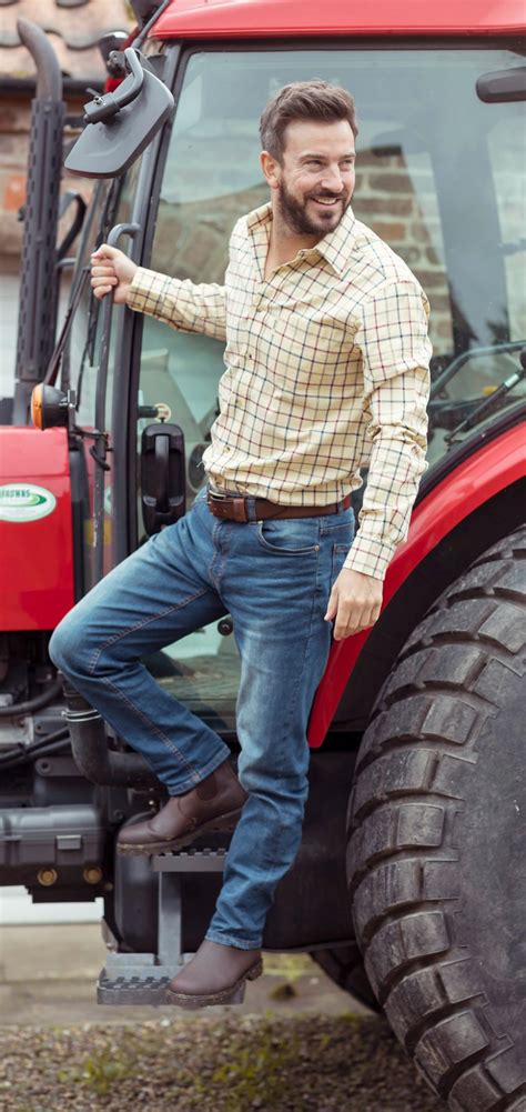 Farmer Shirt and Jeans | Farmer outfit, Mens outfits, Country mens fashion