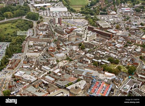 aerial view of Stafford town centre Stock Photo - Alamy