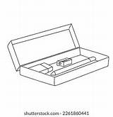 Cute Cartoon Pencil Case Coloring Page Stock Vector Royalty Free  sketch template