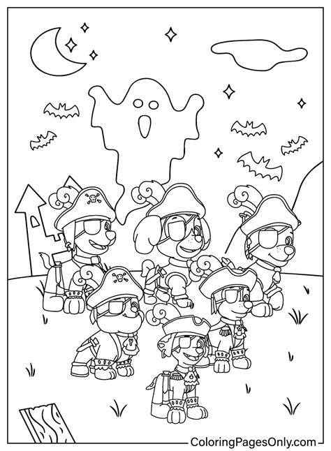 30 Paw Patrol Halloween Coloring Pages - ColoringPagesOnly.com