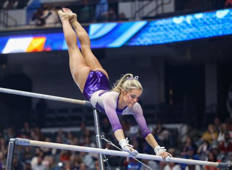 LSU Gymnast Olivia Dunne In Her Black Leotard Is Back On Uneven Bars