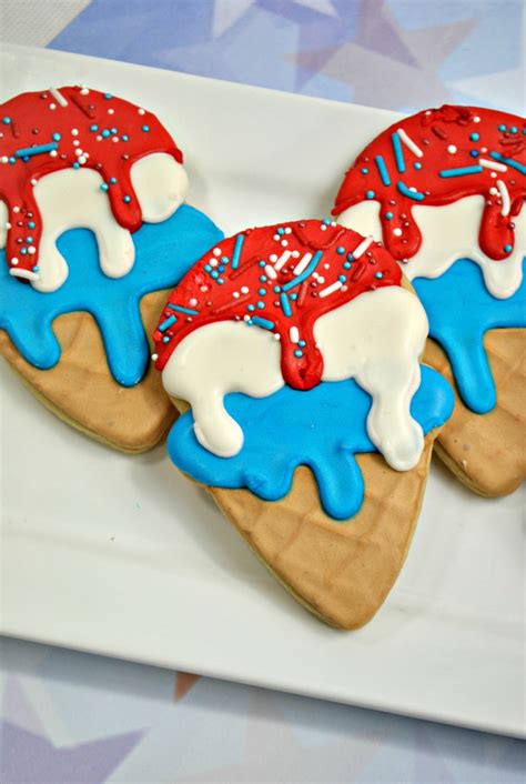 Ice Cream Cone Cookies (Patriotic) - My Heavenly Recipes