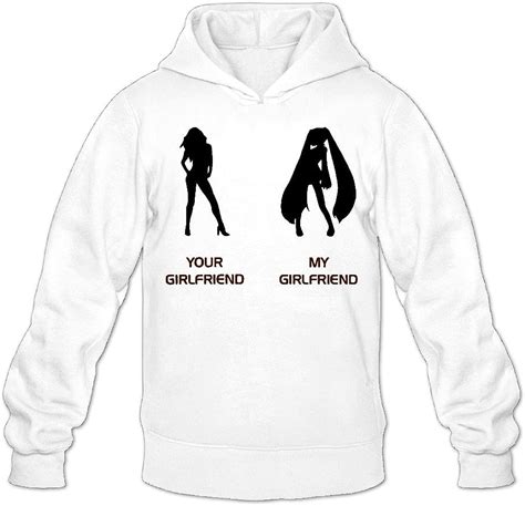 Amazon.com: Men Your Girlfriend My Girlfriend Funny Sweatshirt Hoodie Sports White XX-Large ...