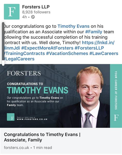 Timothy Evans on LinkedIn: #careerchange #forsters #familylaw | 20 comments