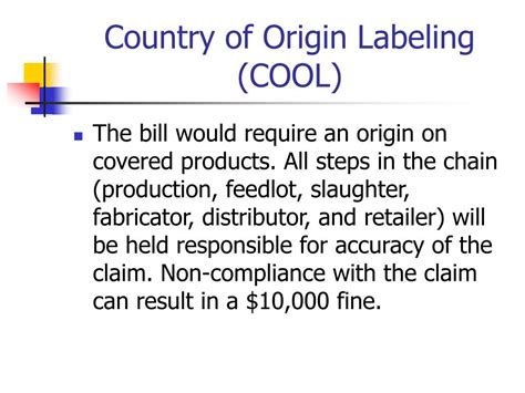 PPT - Country of Origin Labeling (COOL) PowerPoint Presentation, free ...