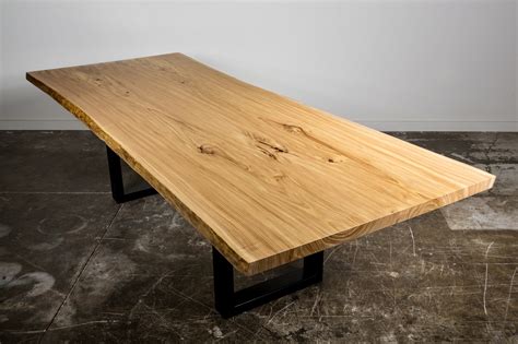 Live Edge Elm Dining or Conference Table, 110" - City Trees Furniture