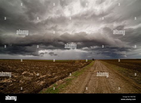 Agricultural landscape, arable crop field. Arable land is the land under temporary agricultural ...